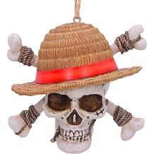 Nemesis Now One Piece Luffy Jolly Roger Hanging Ornament 5cm Officially Licensed Anime Decor, Hand-Painted Resin, for Anime Fans and Collectors
