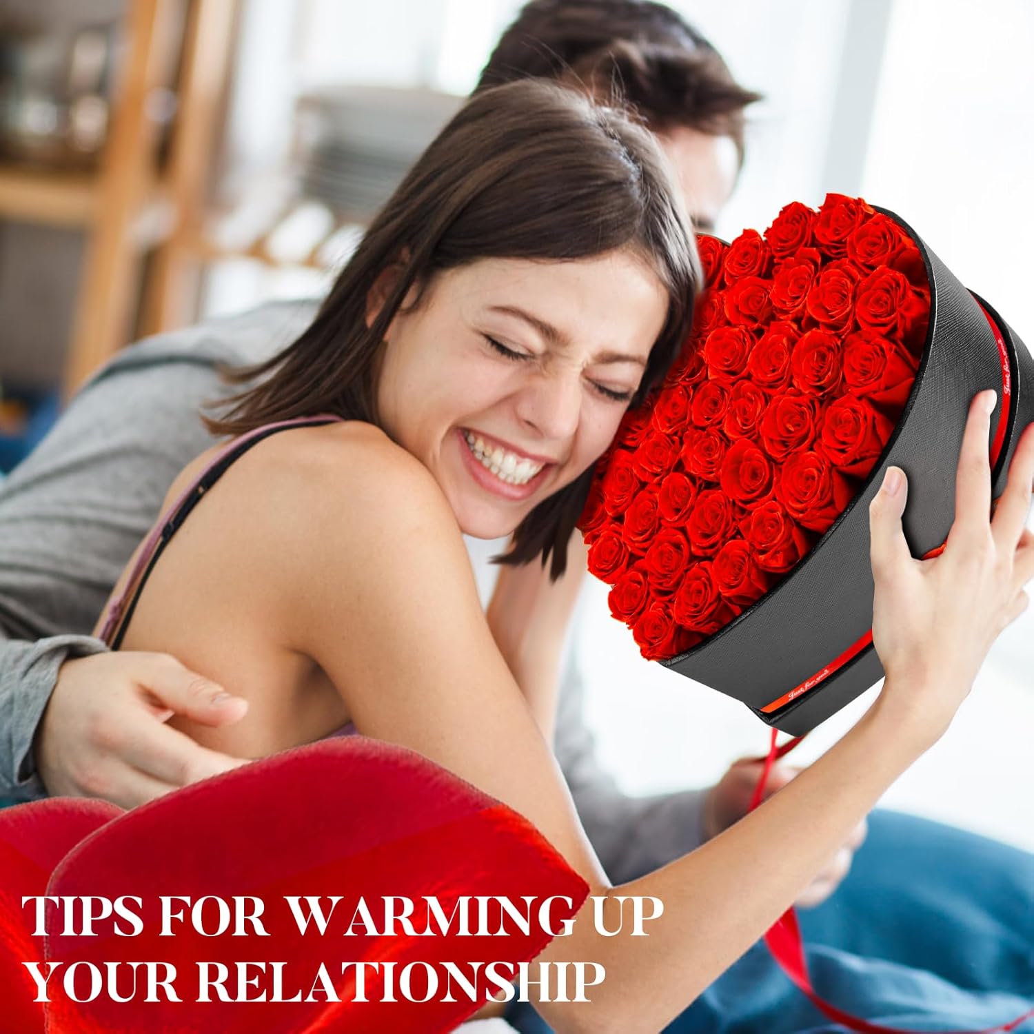 50 Forever Flowers, Preserved Rose in Heart Shape Box, Eternal Roses, Birthday Gifts for Women, Wife, Her, Mother's Day -Red - Image 7