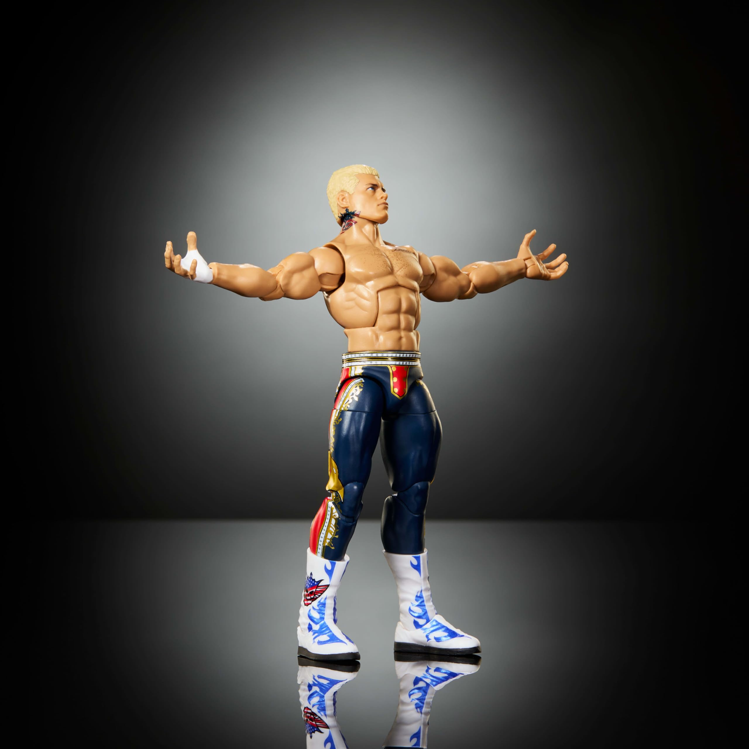 Mattel WWE Elite figurka i akcesoria, seria #125 zestaw, 15 cm kolekcjonerska Cody Rhodes z 25 punktami artykulacji i wymiennymi rękami