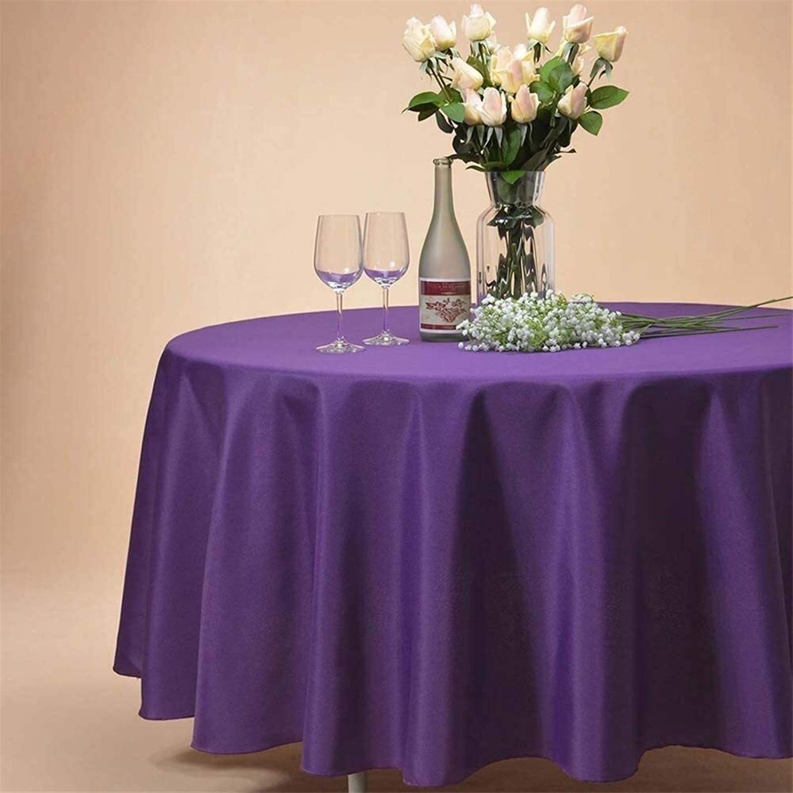 Tovaglie Fatte a Mano Tovaglia in Poliestere Solido Rotondo Semplice Tovaglia Rotonda Moderna Tovaglia per Ristorante di Nozze (Color : F, Size : 335CM)