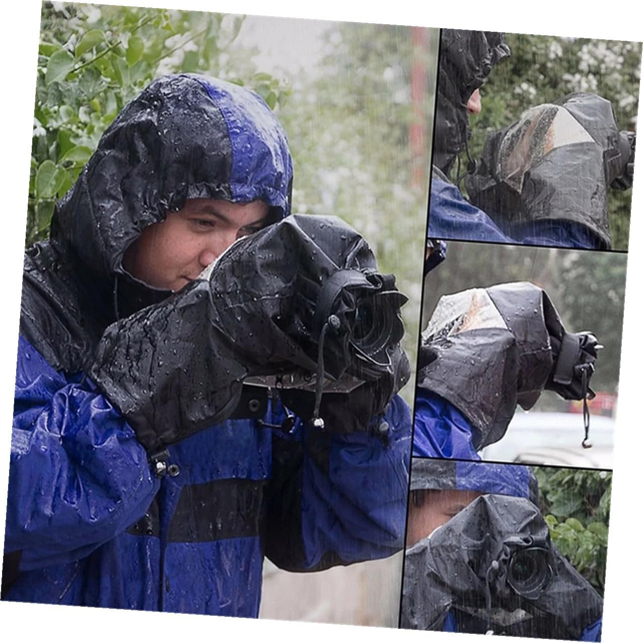 Toddmomy Professional Camera Rain Cover Waterproof Protective Sleeve for Outdoor Photography with Dustproof Long Telephoto Lens Hood for DSLR and Mirrorless Cameras