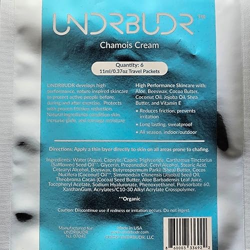 Miniatura 3 de UNDRBUDR Crema de gamuza, crema antirozaduras, fricción ultra baja, enriquecida naturalmente, 6 paquetes de viaje