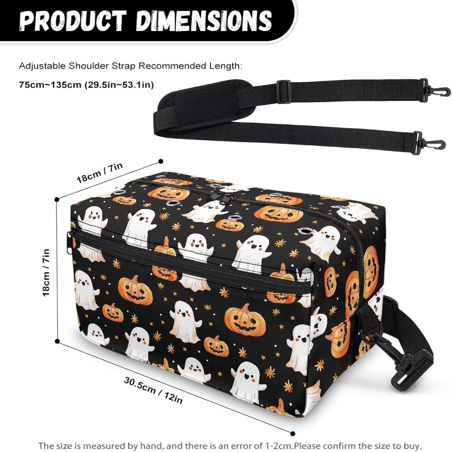 Vanideaoty Spooky Crochet Hook Case Pumpkins Thanksgiving Knitting Needle Organizer Comfortable Washable Crochet Storage Organizer for Knitting Supplies