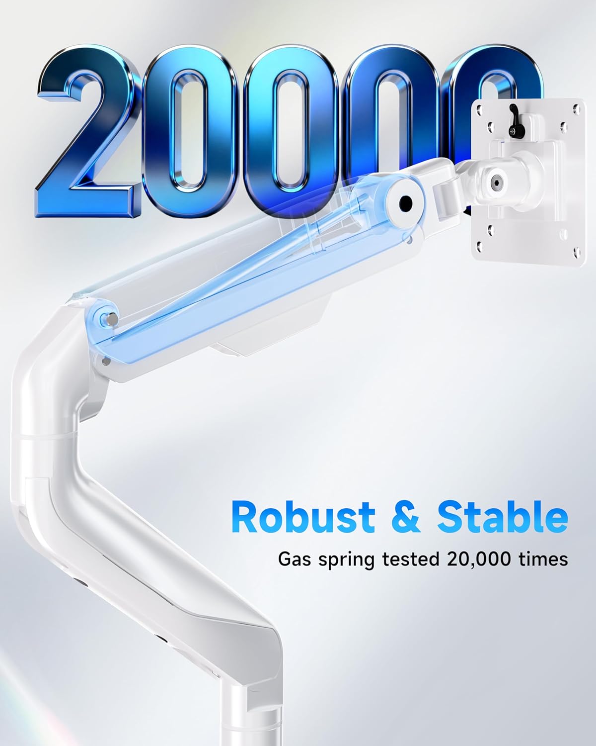 BIZUM Heavy Aluminum Monitor Stand 17 to 43 Inch Monitor Arm, Adjustable-Monitor Mount up to 33lbs with Clamp and Grommet Base, VESA 75x75/100x100mm White