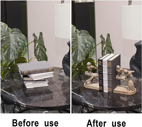 Miniatura 6 de Sujetalibros decorativos con diseño de pájaros, resistentes, extremos de libro únicos para sostener libros, tapones de libros antiguos resistentes