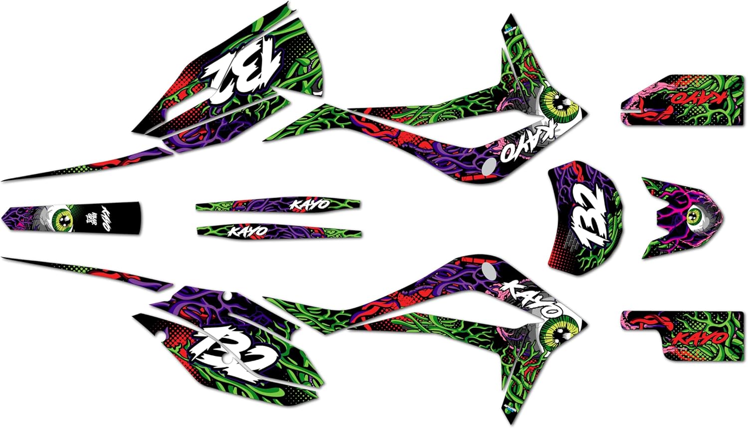 Graphics Kit for Kayo K4 250 (2021+) CORE Series Green 9 Mil - Easy Go - Dirt Pit Bike Motorcycle Stickers, Dirtbike Racing Automotive Decal Motocross Accessories no-Plastics