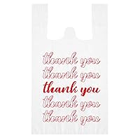 Vista 5 de Lawei 500 bolsas de agradecimiento reutilizables para comestibles, bolsas de plástico de 13 x 7 x 21 pulgadas para compras, restaurantes, catering
