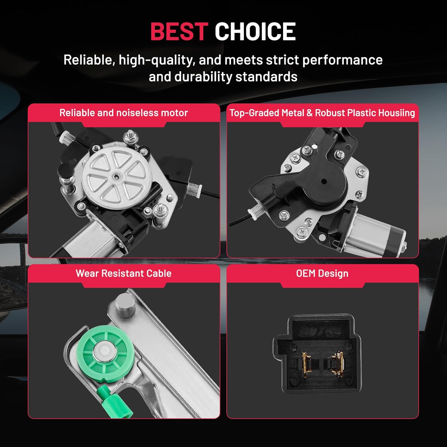 BDFHYK 741-534 Power Window Regulator with Motor Front Left for Chrysler Town & Country Dodge Caravan Dodge Grand Caravan 2004 2005 2006 2007 04 05 06 07