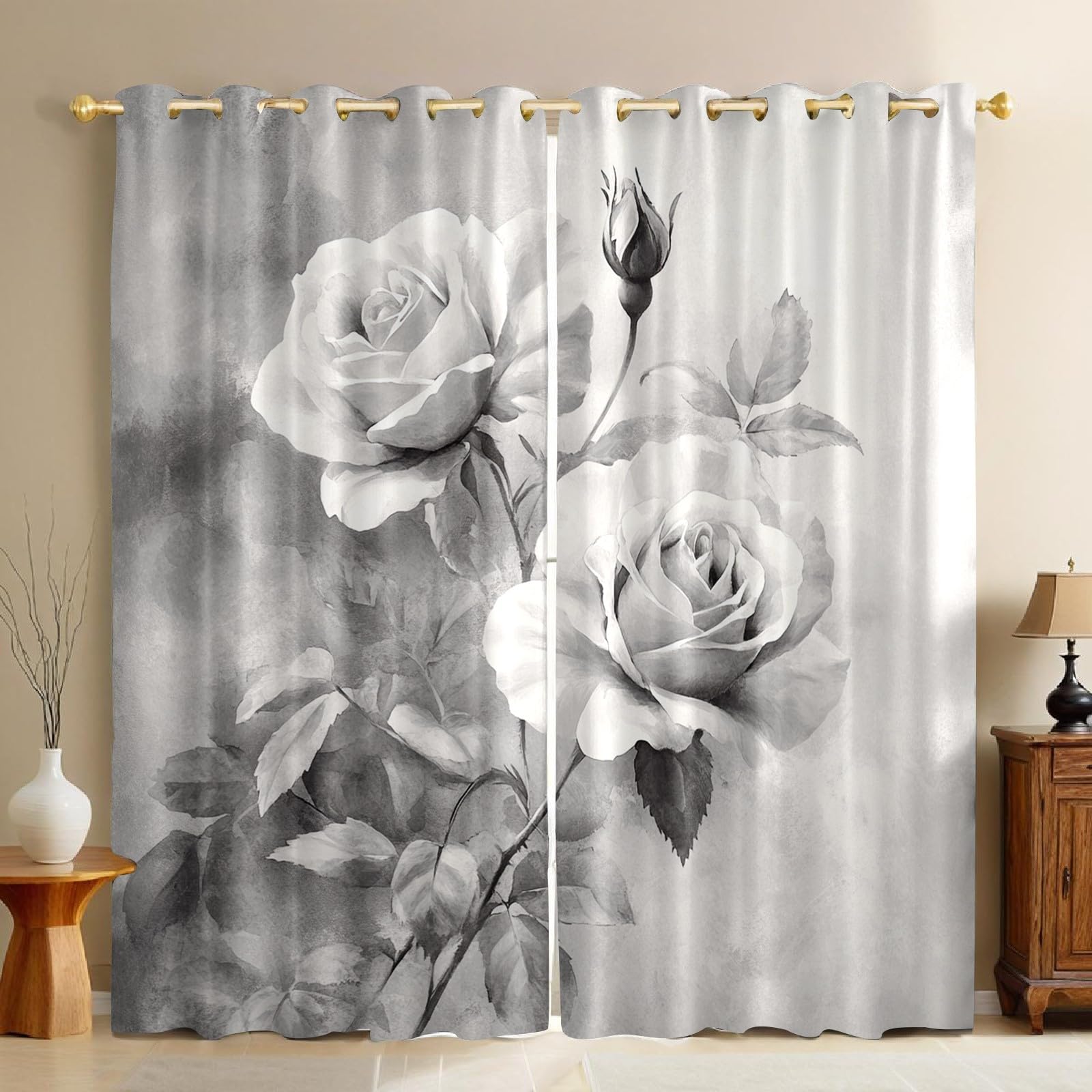 Rideau occultant aquarelle pour une chambre parentale cocooning