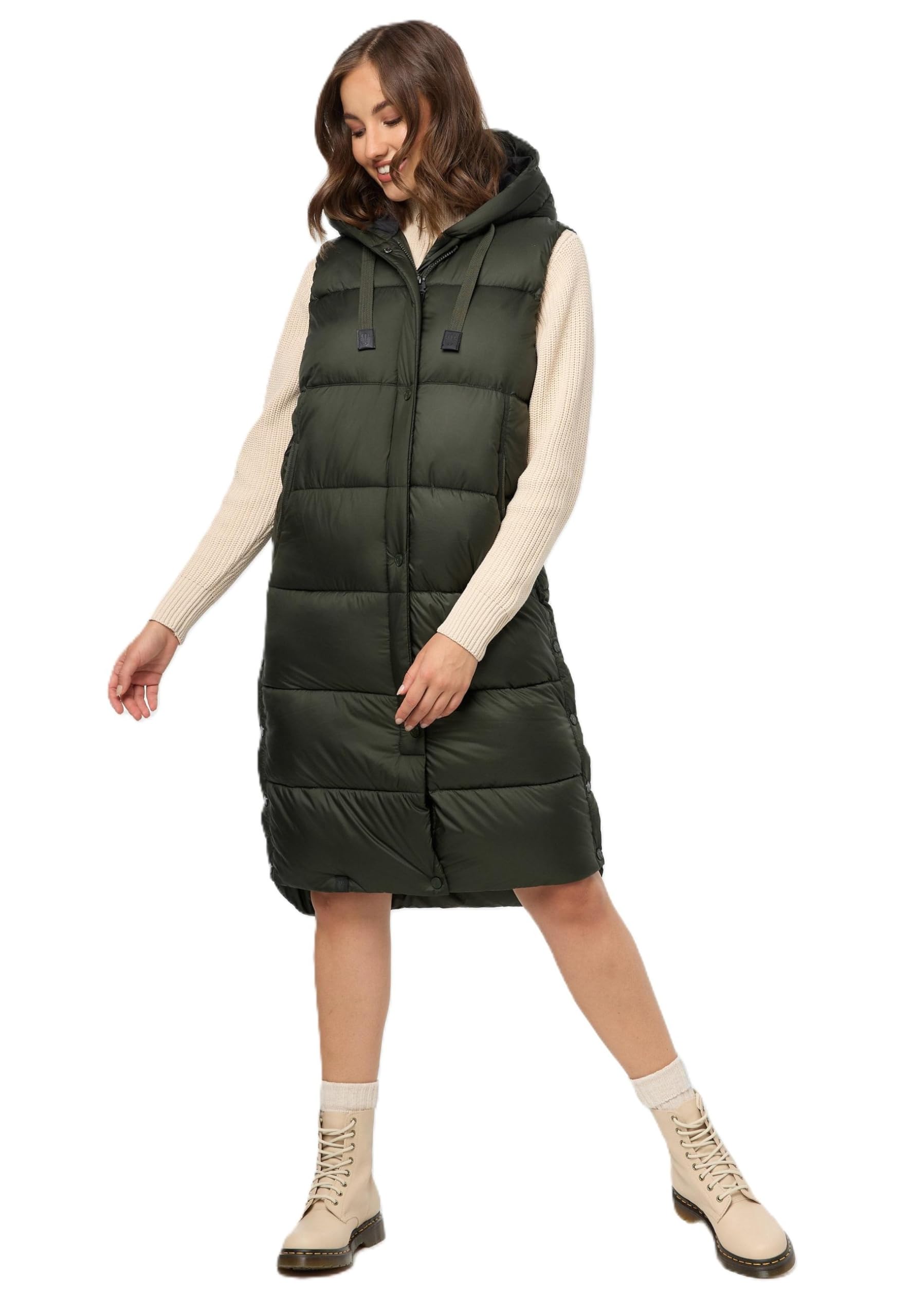 Marikoo Sayorii Damen Steppweste, Gr. L, Dark Olive