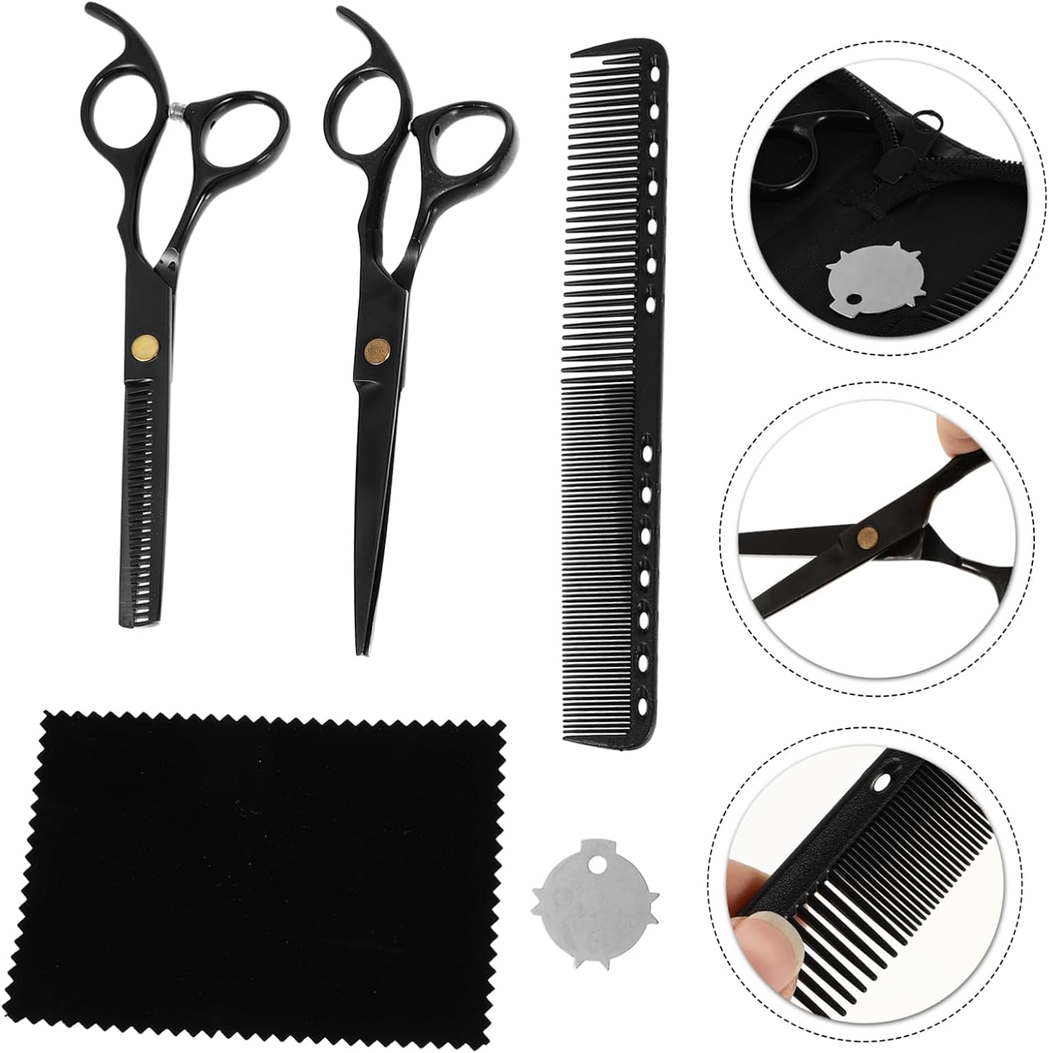 1 Set Hair Cutting Scissors Kit Stainless Steel Shears for Haircuts Comfortable Grip Design for Men Women and Beginners for Salon Styling