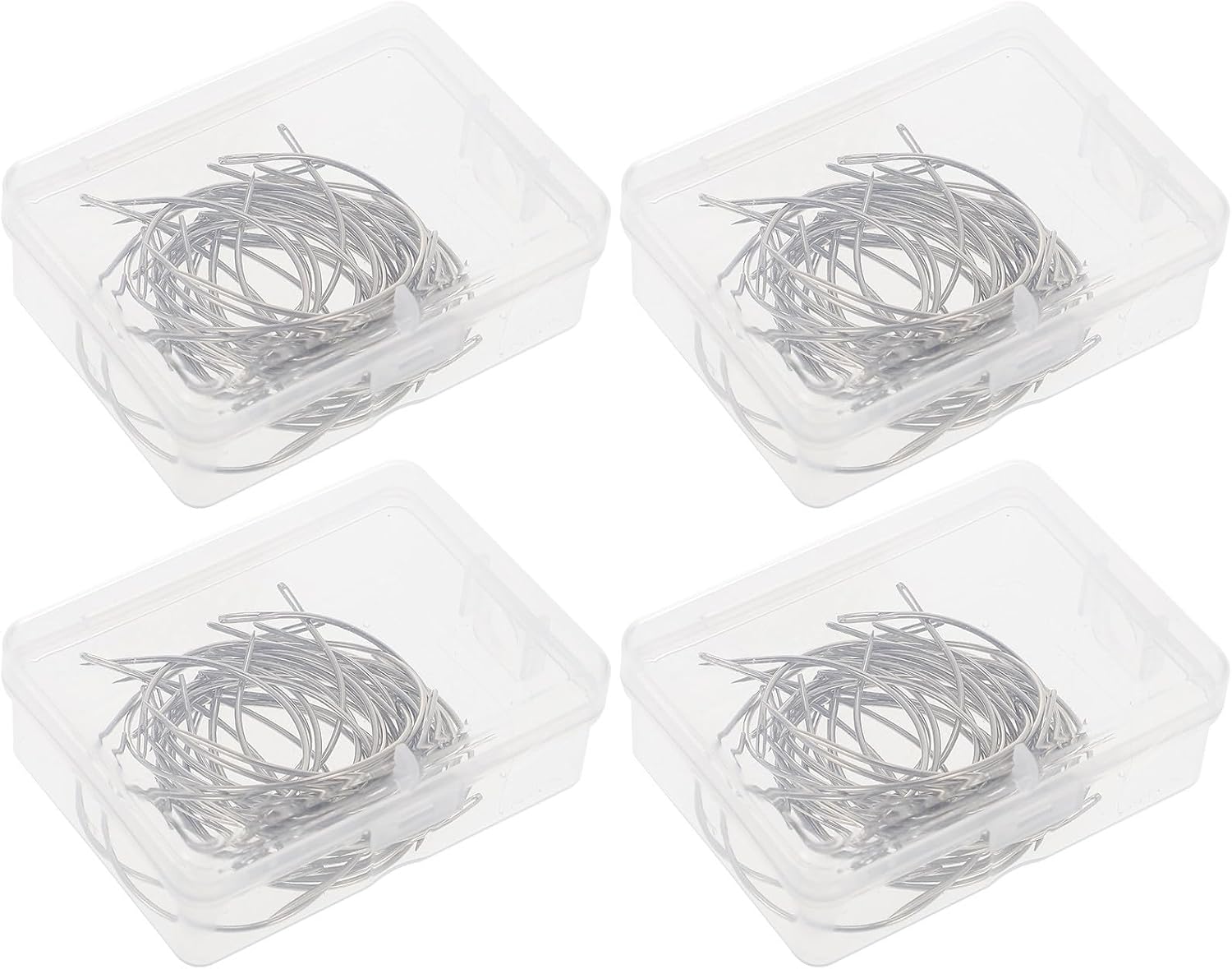 ANDRESLAD Curved Sewing Needles Multi-Function Hand Sewing Needles 4 Boxes of 50 Pieces Portable Stainless Steel