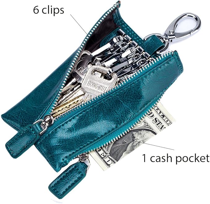 Portachiavi In Pelle ISuperb Con Cerniera - Doppio Scomparto, 9x5x3.5cm - Foto 5