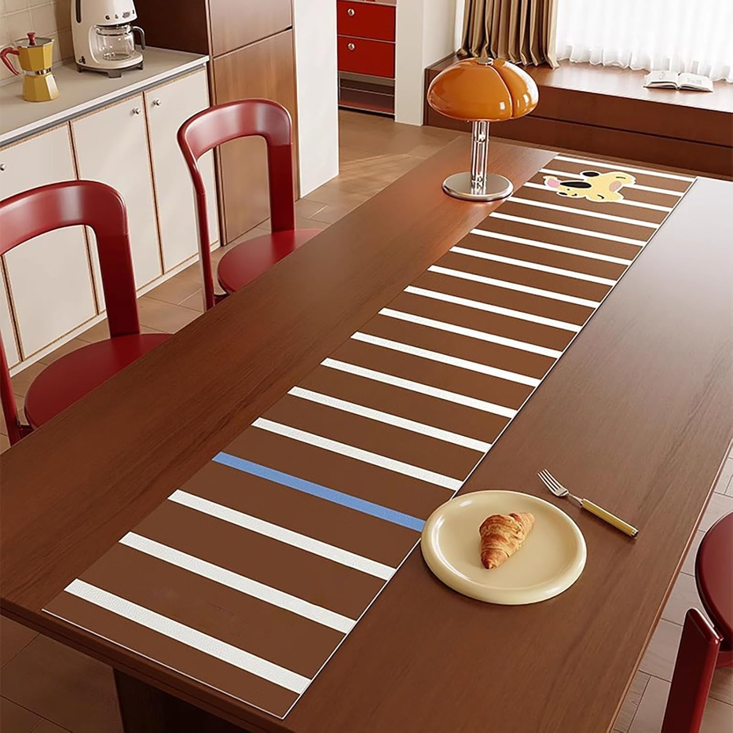 Table Runner,Jacquard Table Runners,Easy to Clean, Heat-Insulating and Anti-scalding, with a Lychee-Textured Front and an Anti-Slip Textured Back,for Dresser, Dining, Holiday.(Yellow,13.0*59.1in)