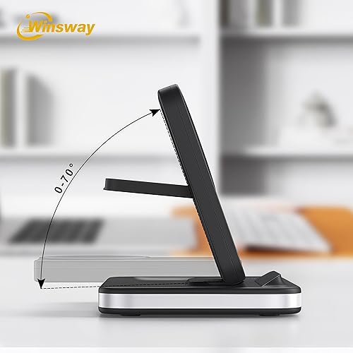 Miniatura 5 de Cargador inalámbrico de carga con luz nocturna, soporte plegable 4 en 1, soporte de cargador para múltiples dispositivos para Apple - iPhone 17 16