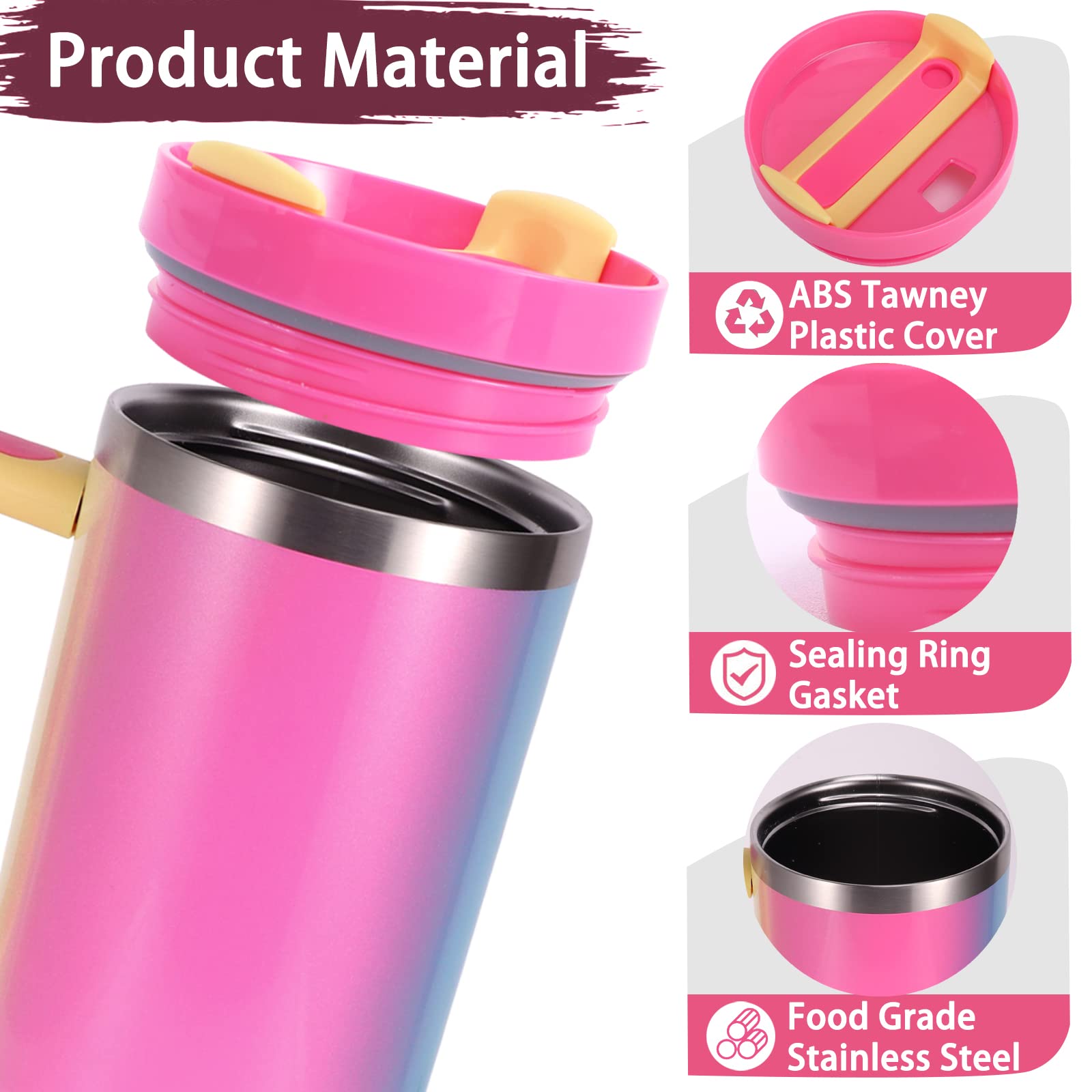 Gobelet De 1200 Ml Avec Poignée Et Couvercle à Paille, Tasse