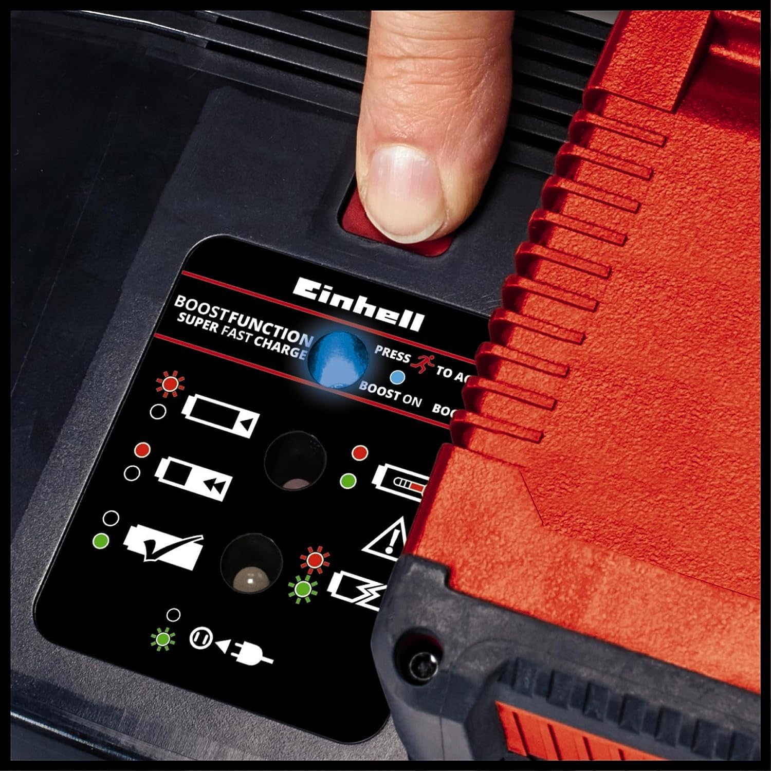 Einhell Original Cargador Power X-Boostcharger 8 A Power X-Change (Iones de Li, para Todas Las baterías Power X-Change, Modo Boost para una Carga más rápida, indicador de Estado LED de 7 Niveles)