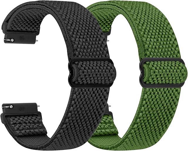 TumpCez - Quick Release Elastic Nylon Watch Straps - Band Width- 16mm 18mm 19mm 20mm 22mm-Choose Colour & Width