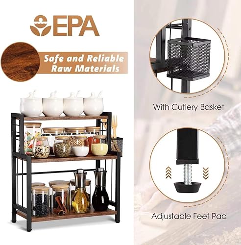 Miniatura 5 de Love's fengfang 3-Tier Spice Rack Organizer with Wire Basket,kitchen countertop organizer,spice rack countertop,seasoning rack,Seasoning Rack