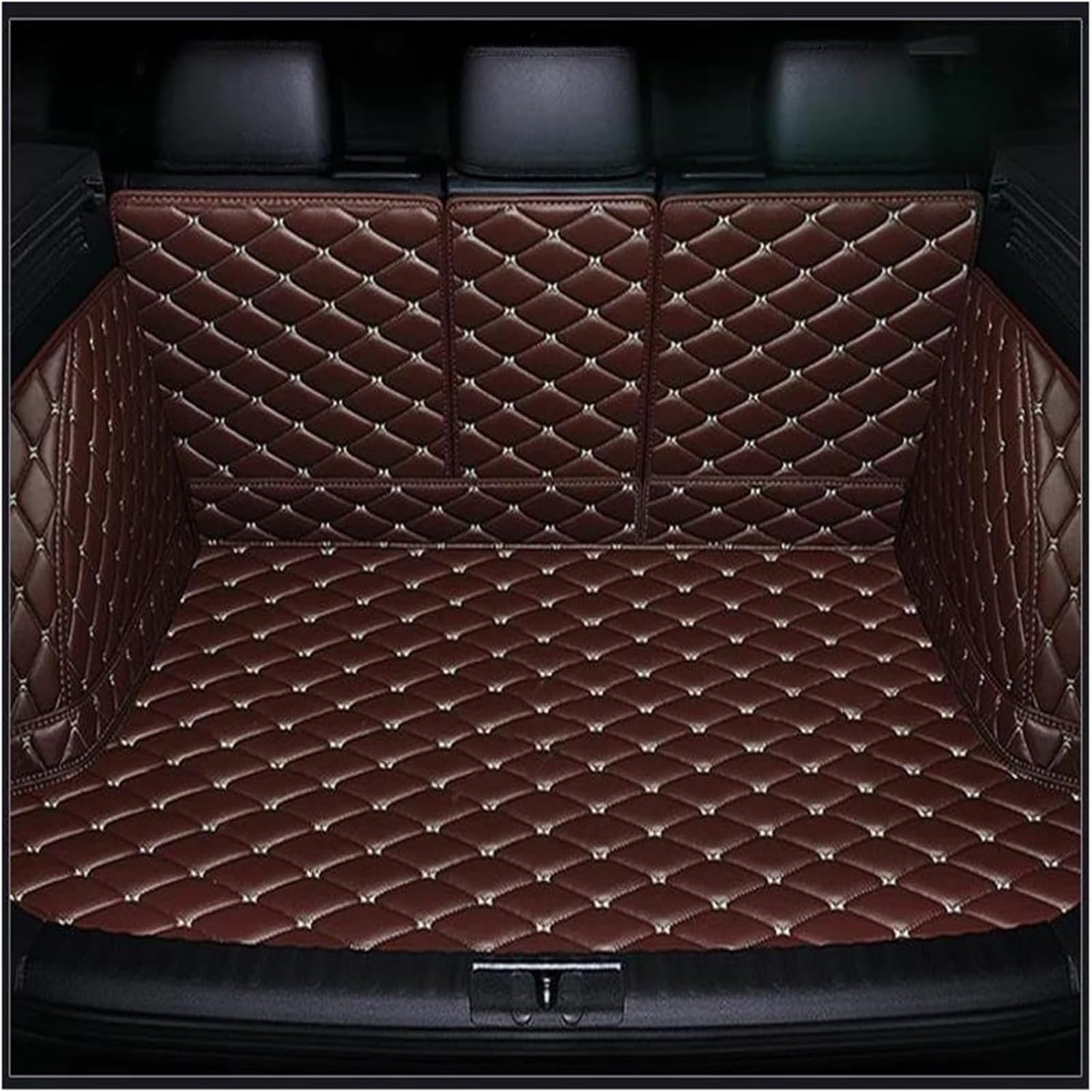 Protection de Coffre Audi Q7 2016-2024 Tapis Cuir Noir Intégral 7 Places - 8