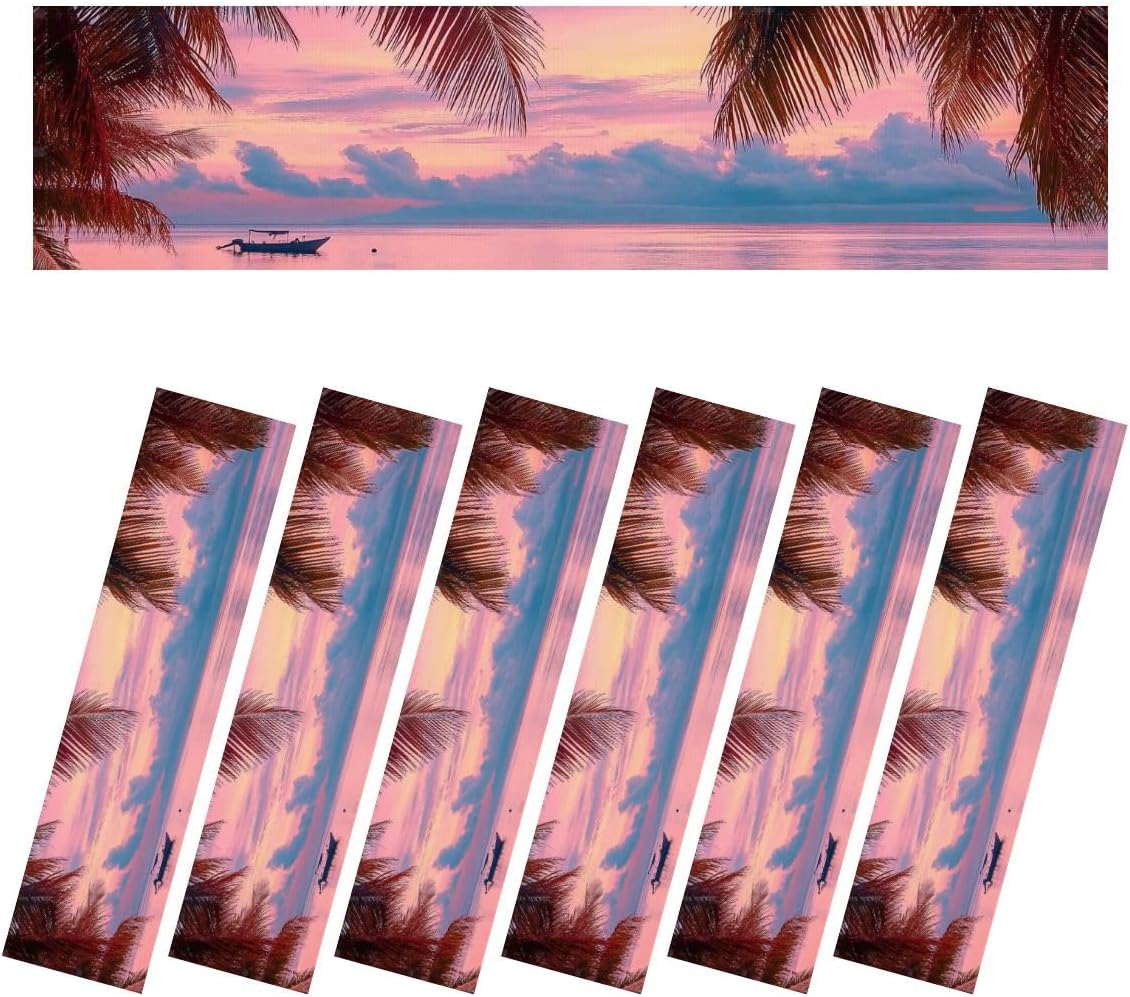 Fluorescent Light Covers for Ceiling Lights Twilight Sunset Tropical sea Bohol Philippines Easy to Install Magnetic Light Filter for Classroom Office Hospitals School Home Decor