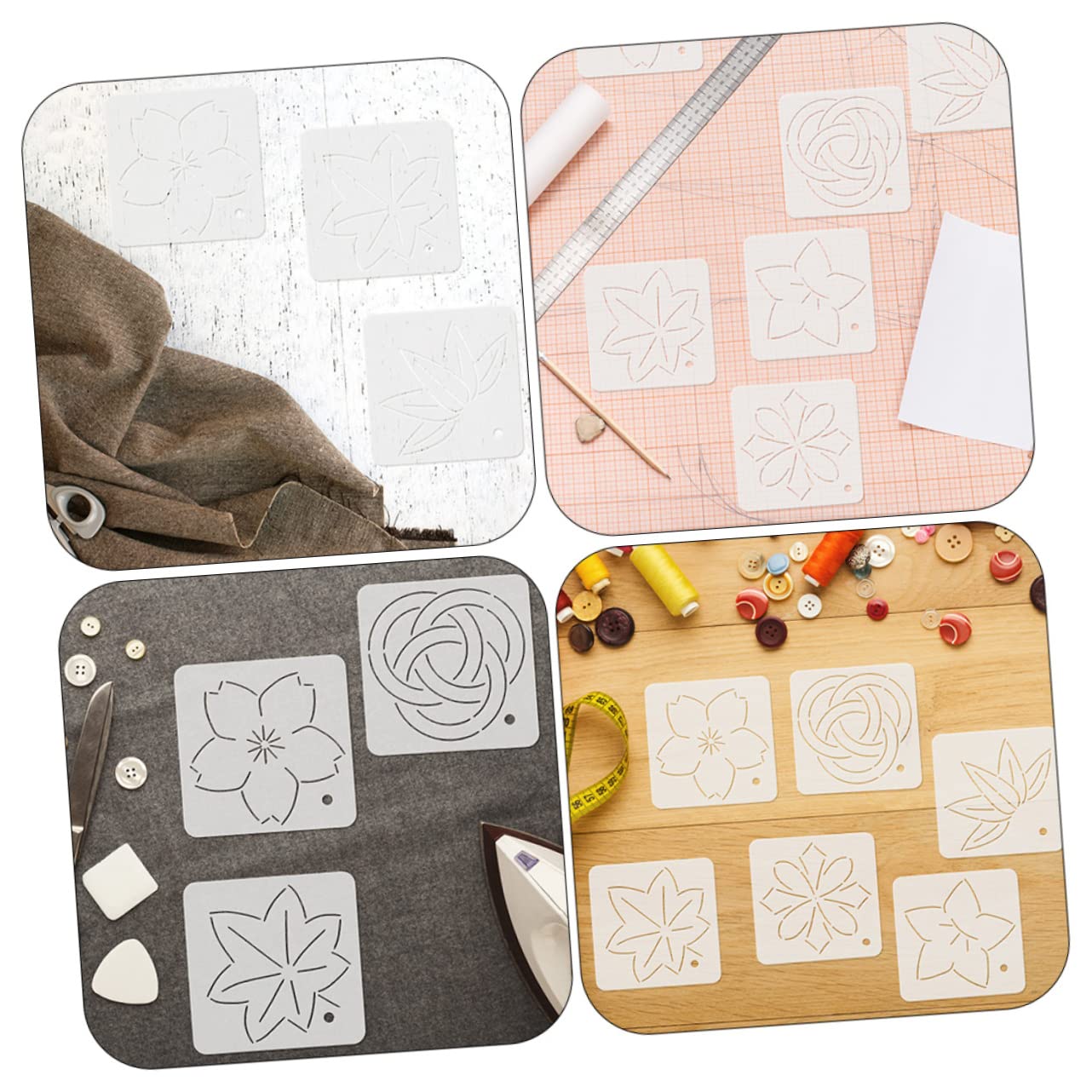 Lurrose 20piezas Plantillas De Acolchado Regla De Corte Para Costura Herramienta De Dibujo Acrílico Para Diseño y Remodelación De Ropa