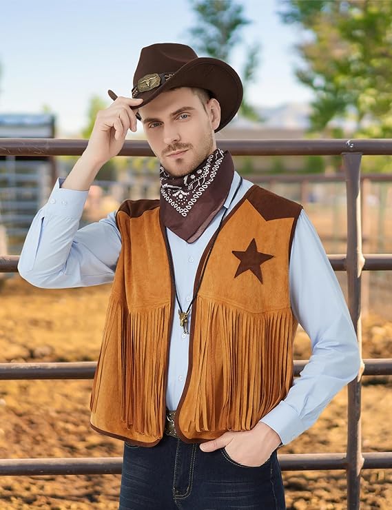 3 teiliges western cowgirl kostümzubehör set cowgirl hut - Germany
