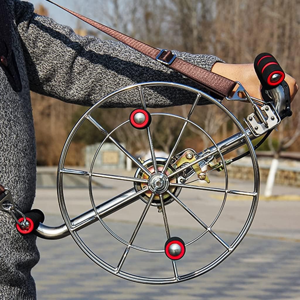 Kite Reel, Stainless Steel Strap Wheel,Outdoor Kite Winder, Silent Brake Anti-Reverse Wheel, Kite Flying Accessories (Silver 28cm)