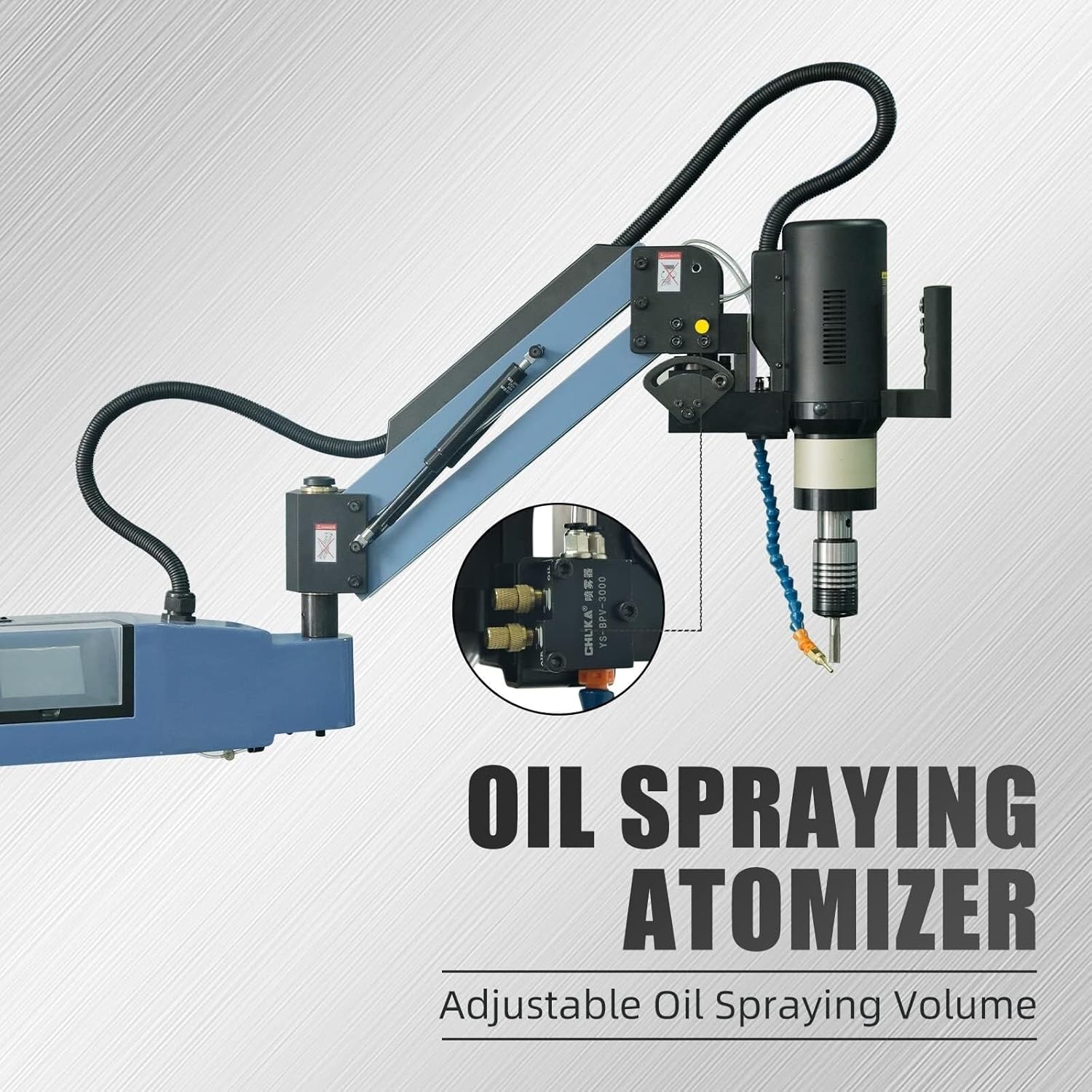Electric Tapping Machine M12-M48 Electric Flex Arm Tapping with Auto Oiling 360 Degree Multi-Direction 110V -220VTapping Arm Universal