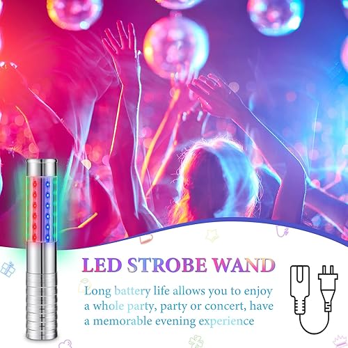 Vista 12 de Civaner 2 luces LED de servicio de botellas, luces estroboscópicas para niñas, bastón, reutilizables, recargables, servicio LED champán para bar