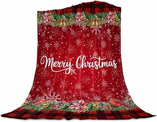 Christmas Blanket Cardinals Color Balls Gradient Red Soft Cozy Throw Blanket Flannel Fleece Blankets for Bed Sofa Couch 40" x 50"
