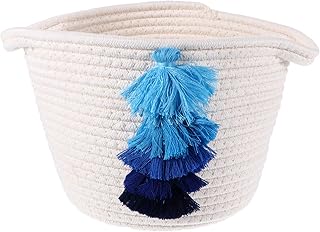 Hemoton Koszyk do przedszkola naturalny bawełniany sznurek tkany kosz kosz na kosz na pranie zabawki odzież dla niemowląt pieluchy biały
