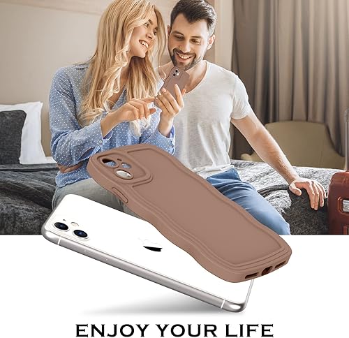 Miniatura 7 de YINLAI Funda diseñada para iPhone 11 de 6.1 pulgadas, funda protectora de goma de gel de silicona suave, bonita forma de marco de onda rizada