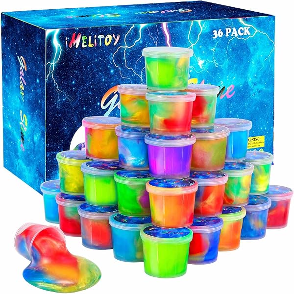 Galaxy Slime Kit for Girls Boys, 36 Pack Mini Slime Party Favors for Kids, Pretty Stretchy & Non-Sticky Slime Pack, Vale