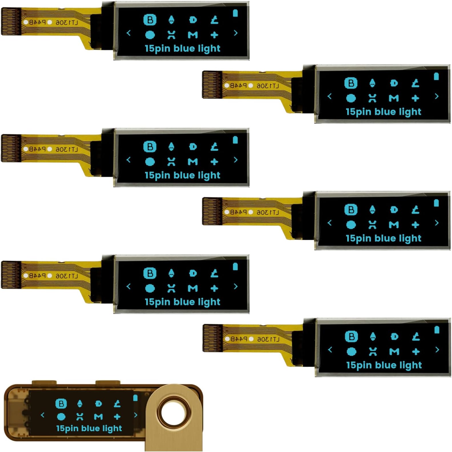 6PCS OLED LCD Display Module, 0.91" 4 Wire SPI Serial OLED Screen Driver,128x32 3.3V ~ 4.2V for Ledger Nano S