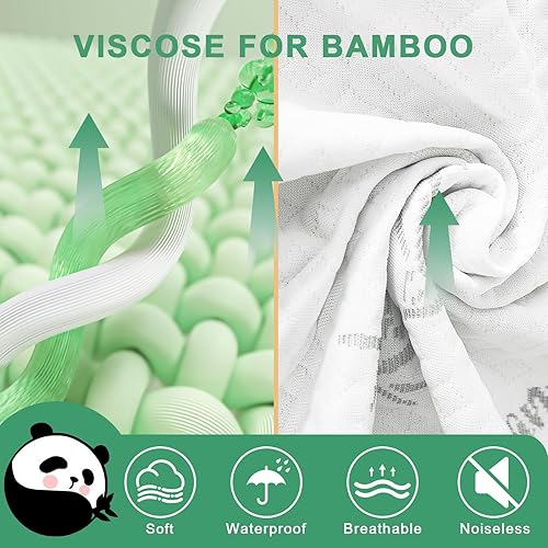 Miniatura 2 de HUXMEYSON Protector de colchón de tamaño matrimonial, protector de colchón totalmente impermeable, transpirable y silencioso, protector de cama