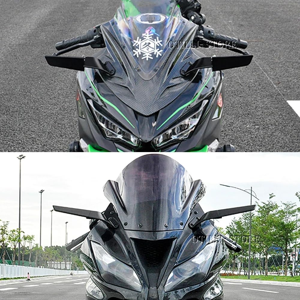 Motorcycle Adjustable Rotating Side Mirror Fit for KAWASAKI Ninja 400 NINJA 650 (2018-2022)/Ninja 500 SE NINJA 500 (2024) CNC Aluminum Rearview Wing Mirrors Fit for ZX-10R ZX6R ZX-636 ZX-4R