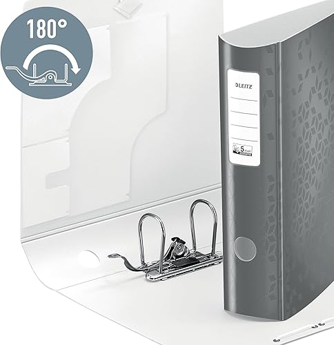 Miniatura 3 de LEITZ 11060036 – Archivo de palanca Polyfoam 180º Curvo con Cierre de Goma Active Wow DIN A4 2.953 in Azul Metálico