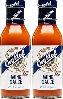 Crystal Pure Louisiana Original Wing Sauce, 12 Ounces (Pack of 2) - Aged Cayenne Peppers, Buffalo Wing Marinade, Bake, Broil, Grill