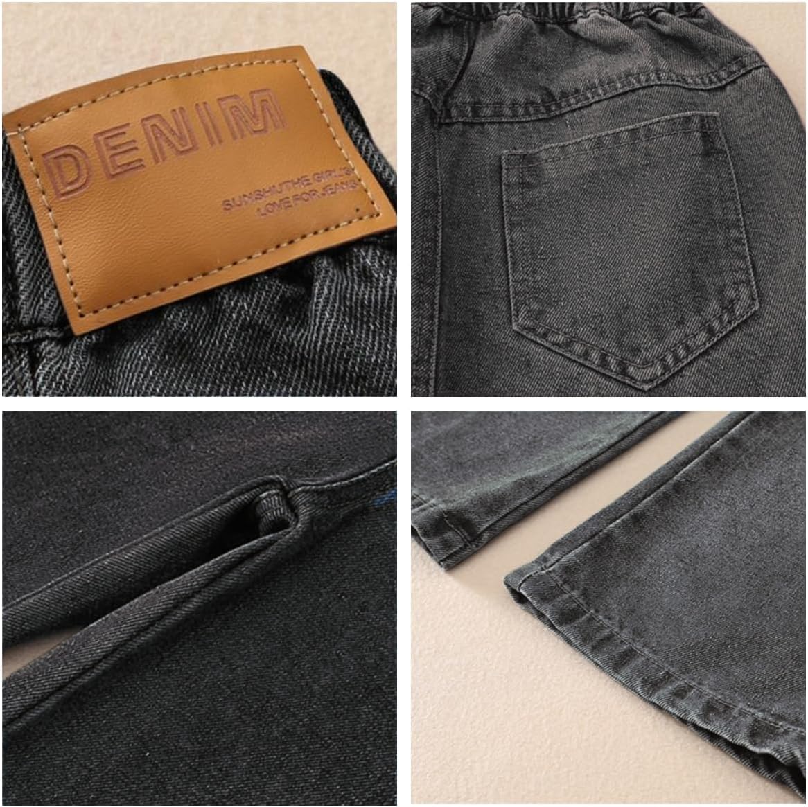 Kids Girls Baggy Jeans Casual Wide Leg High Waist Denim Pants Size 5-14 Years - Image 5