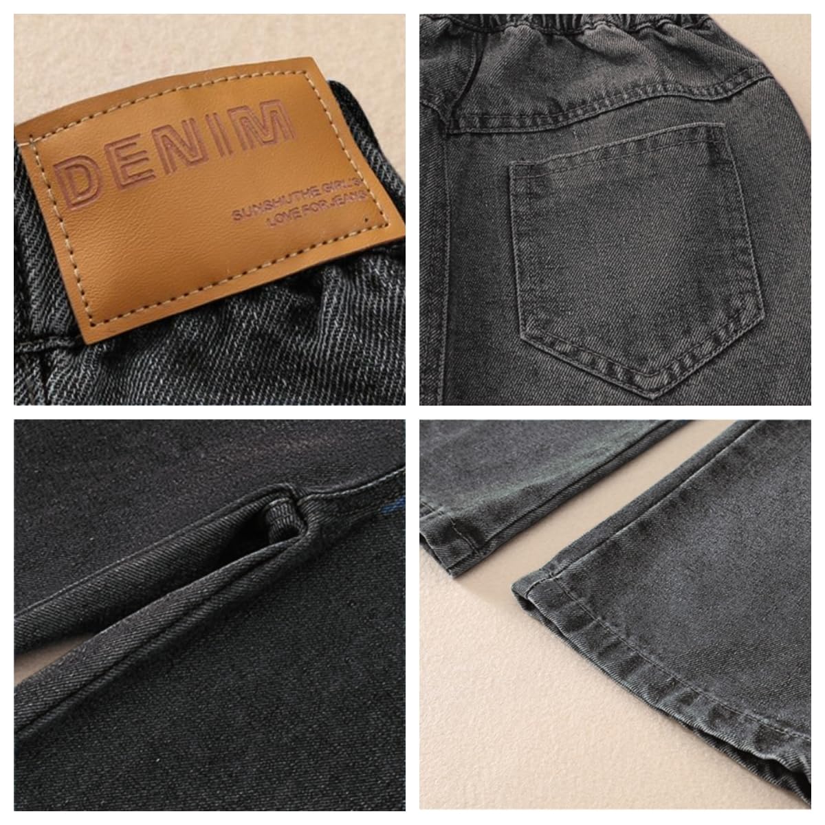 Jeans holgados para niñas y niñas, pantalones de mezclilla casuales de pierna ancha y cintura alta, talla 5-14 años