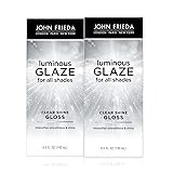 John Frieda Luminous Glaze Clear Shine Hair Gloss, Enhances Color and Adds Gloss for a Reflective Sheen on Color-Treated or Natural Hair, Smooths Hair to a Glossy Shine, 6.5 Oz, Pack of 2 Clear Shine Gloss 6.5 Fl Oz (Pack of 2)