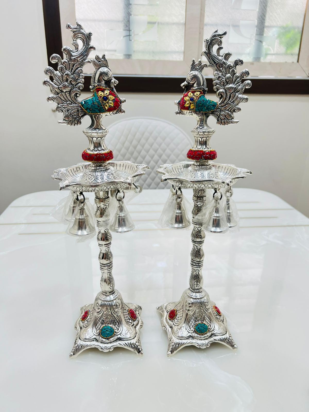See full amazon price history chart for German Silver Hand Engraved Peacock Samai Pair / Diya Stand Pair with Semi Precious Stone Carving Work for Decoration & Gifts - Pack of 2 (Size - 21 x 7 Inch) German Silver Hand Engraved Peacock Samai Pair / Diya Stand Pair with Semi Precious Stone Carving Work for Decoration & Gifts - Pack of 2 (Size - 21 x 7 Inch) (B0CD5KZD3X) Amazon Price History, Amazon Price Tracker