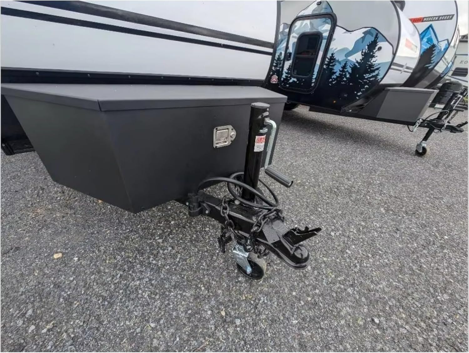 Teardrop Camper, Off-Road Camper Trailer Featuring Rugged Chassis, All-Terrain Wheels and Galley Workspace, Suitable for Boondocking Weekends, National Park Touring and Overland Road Travel for Two