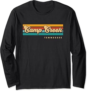Vintage Sunset Stripes Camp Creek, Tennessee Long Sleeve T-Shirt