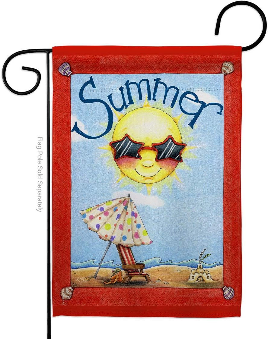 Breeze Decor G156074 Fun in Summer Summer Fun in The Sun Impressions Decorative Vertical Garden Flag 13" x 18.5" Printed in USA Multi-Color
