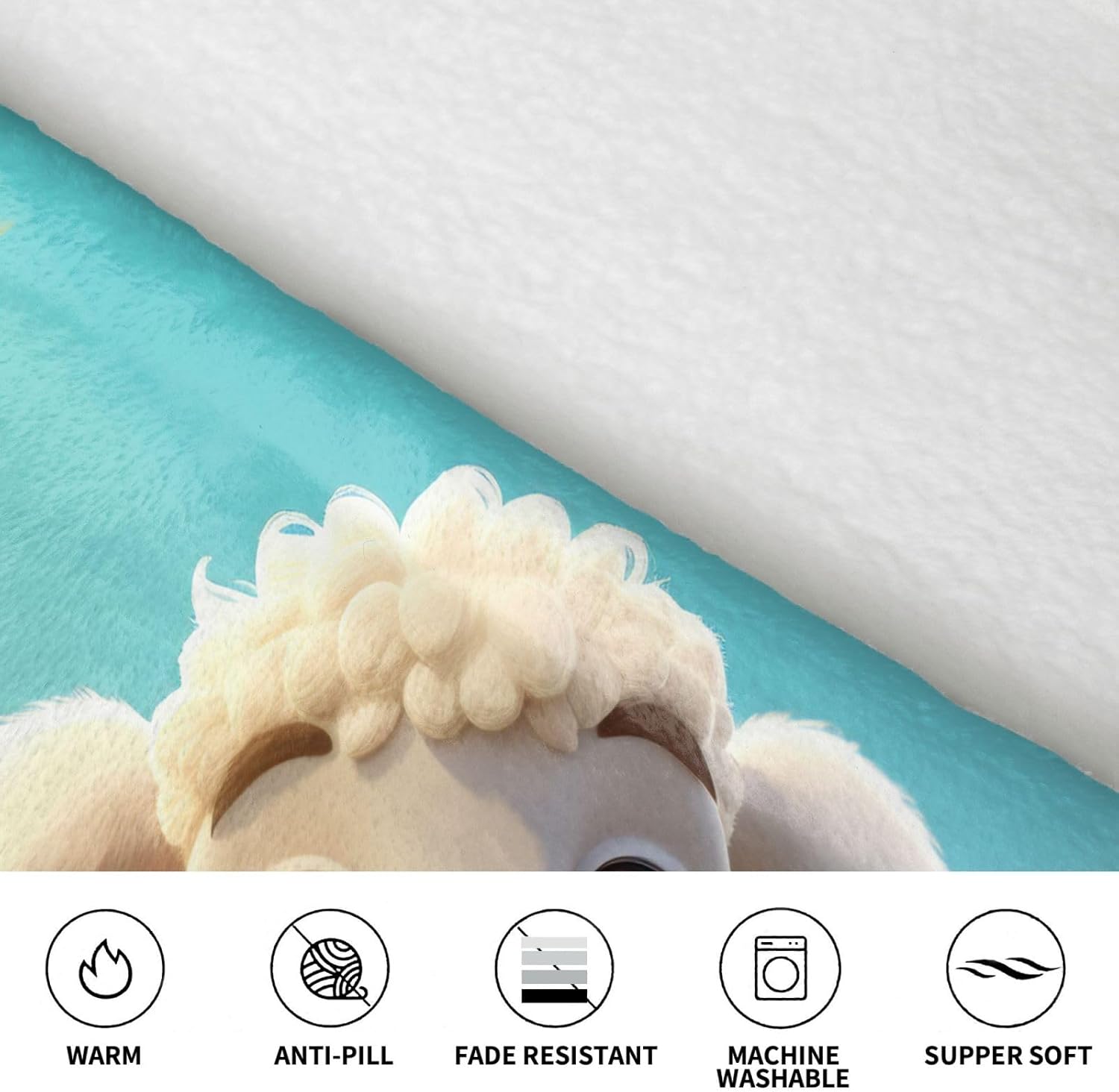 Cute Cartoon Sheep Print﻿ ﻿adults Unisex Oversized Blanket Hoodie Soft Warm Winter With Pocket Loungewear