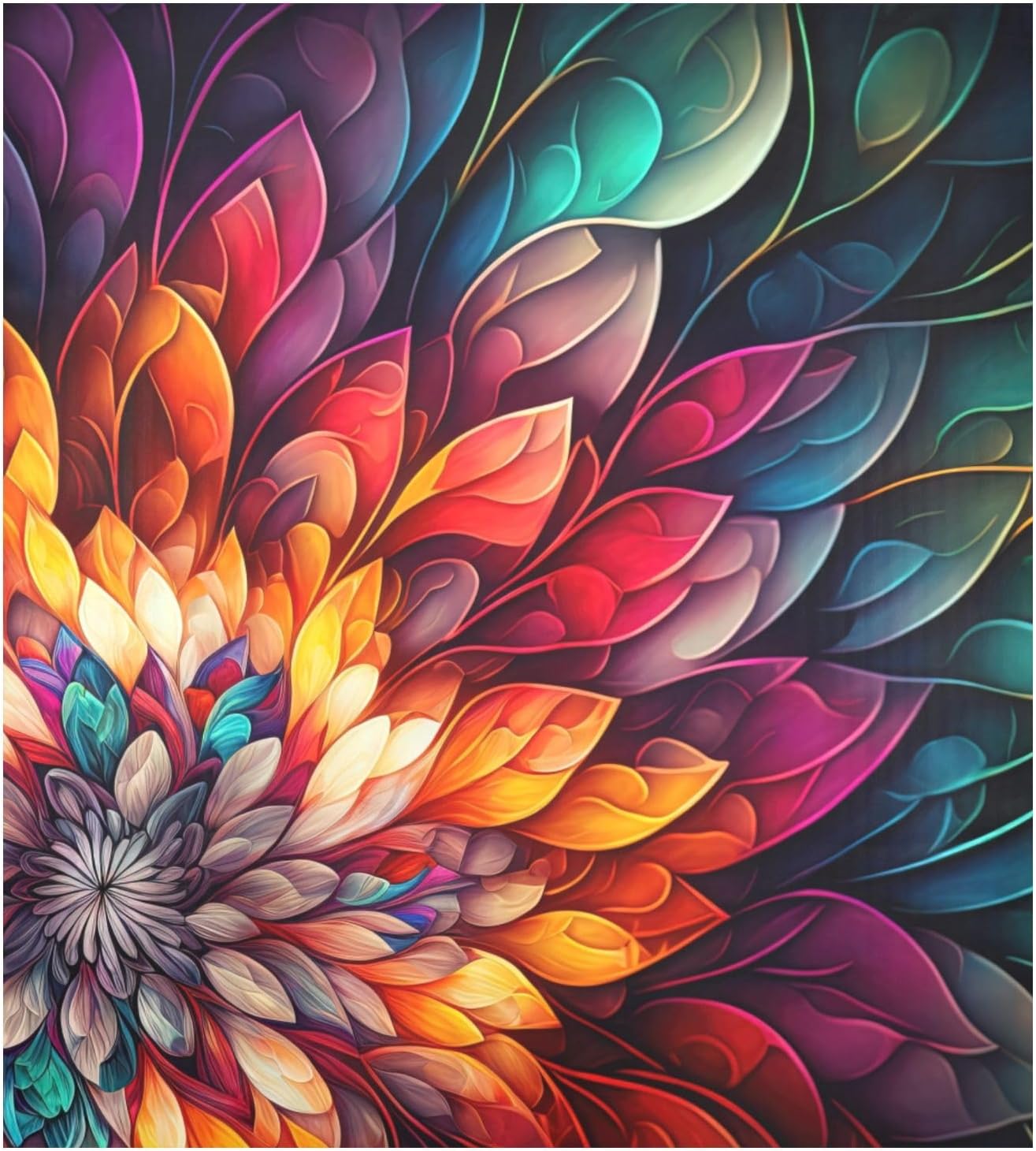 Vnurnrn Vibrant Flowers Dishwasher Magnet Cover, Dish Washer Cover for Kitchen Decor, Easily Trimmable Dishwasher Sticker Refrigerator Magnetic Cover 23×26 in