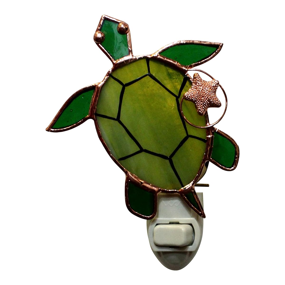 Gift Essentials Sea Turtle Plug in Night Light - Stained Glass Nightlight with