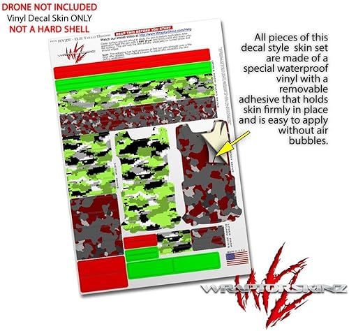 Miniatura 4 de Skin Wrap 2Pack para DJI Ryze Tello Drone wraptorcamo camuflaje Digital verde neón Drone No Incluidas